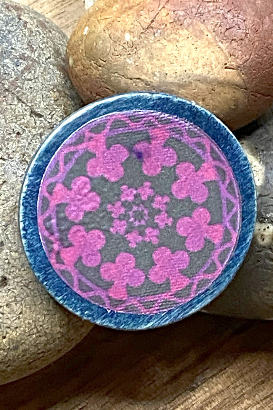 Wooden brooch Ace of spades pattern perfectly imperfect