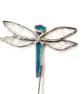 Iridescent Stained Glass Dragonfly plant stake