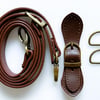 Brown & Antique Brass Hardware Kit for making a Felt Bag on a Ball