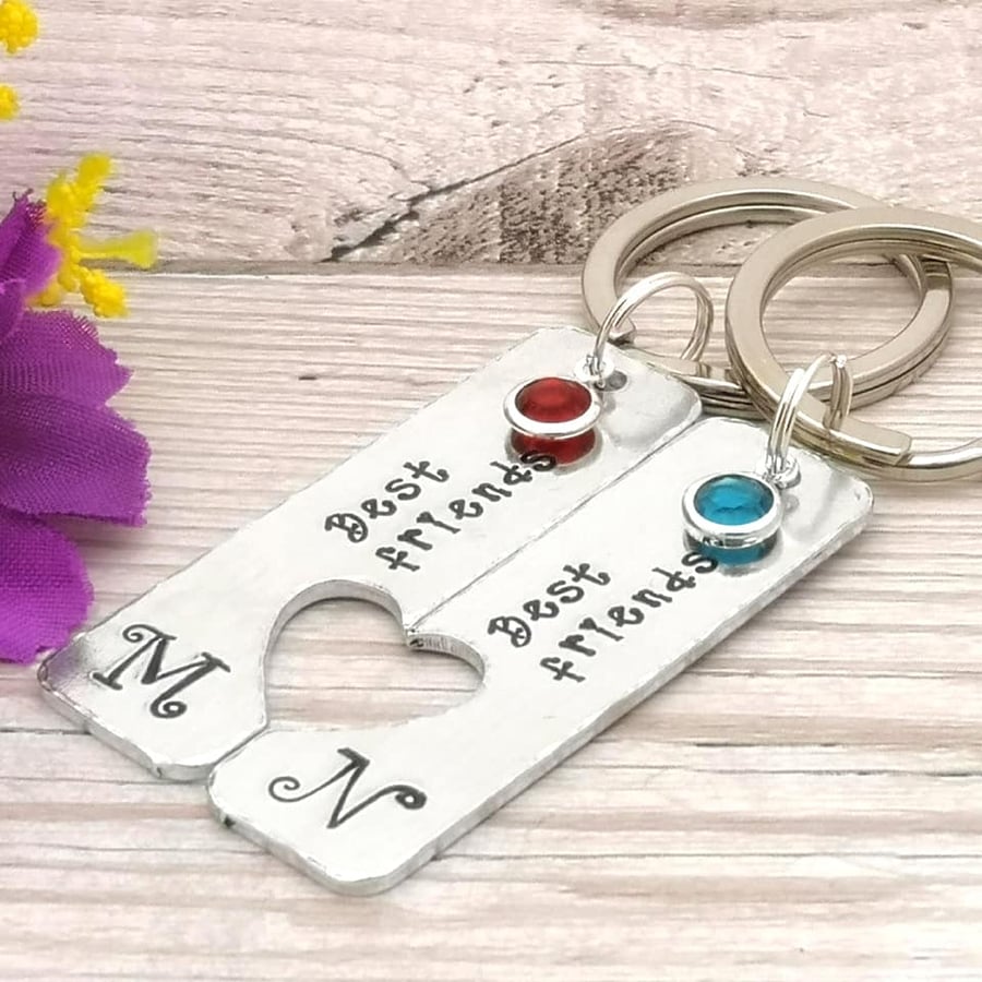 Personalised Best Friend Gift - Initial Keyring - Friendship Gift - Monogram