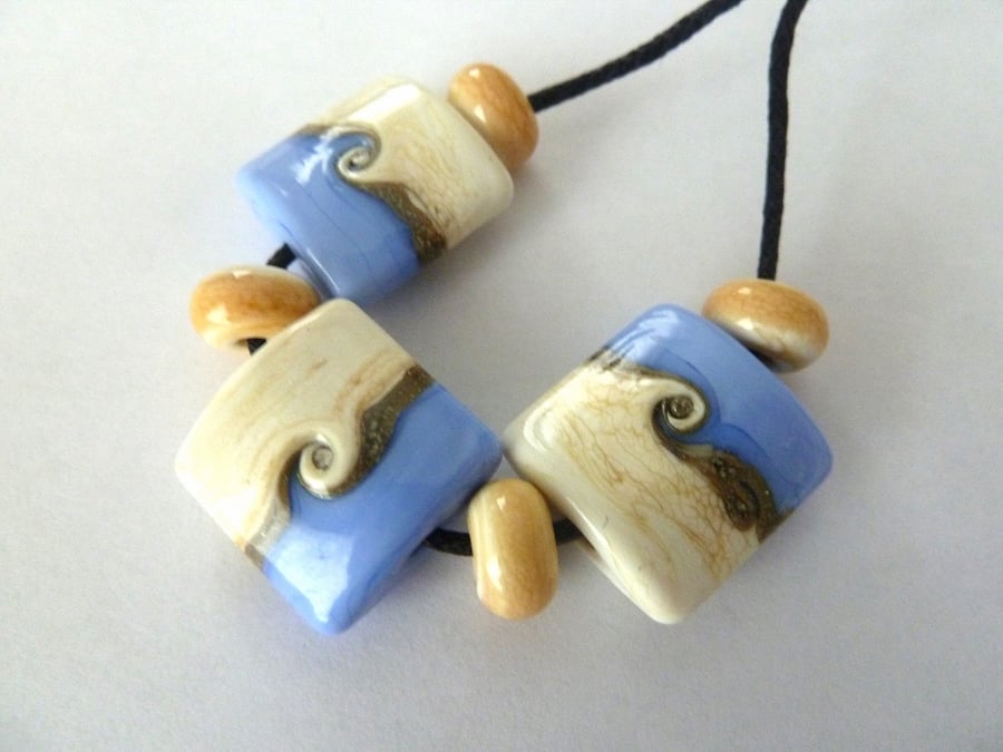 blue sands lampwork beads