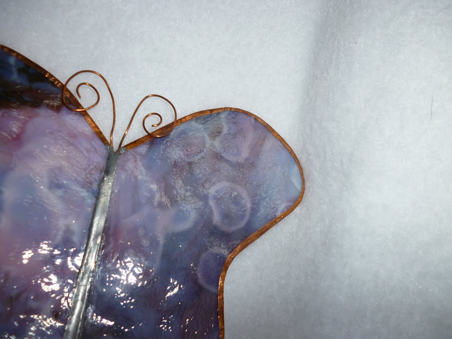 Stained glass butterfly garden or indoor planter decoration