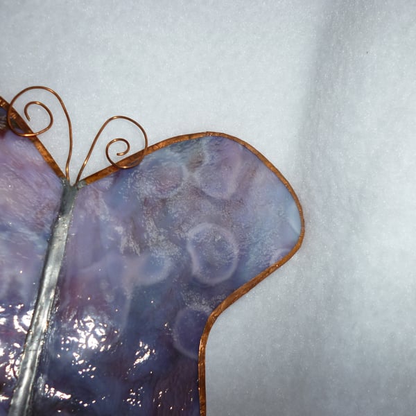 Stained glass butterfly garden or indoor planter decoration