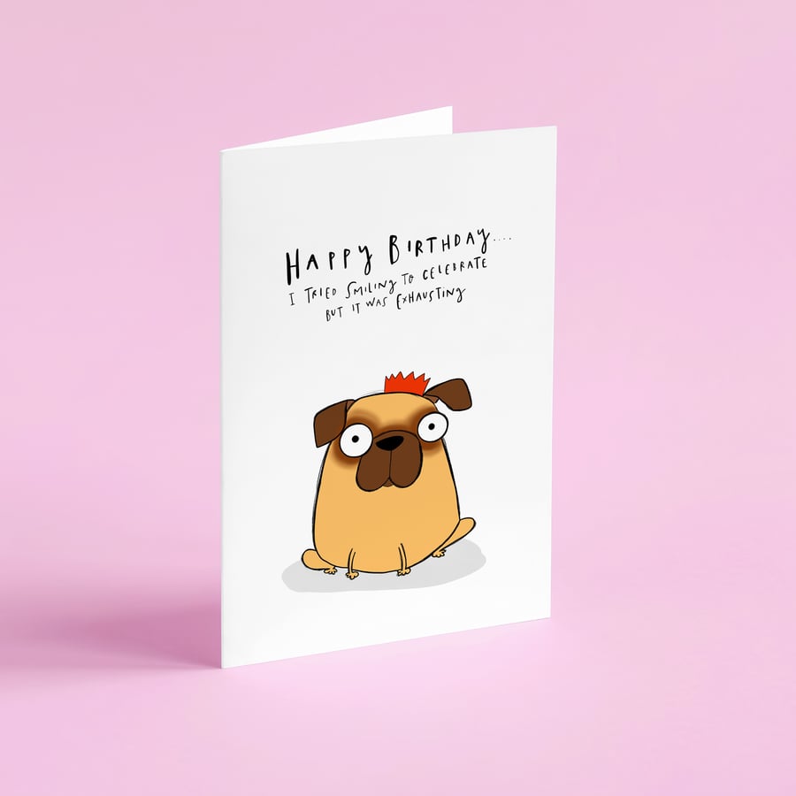 Birthday Pug card