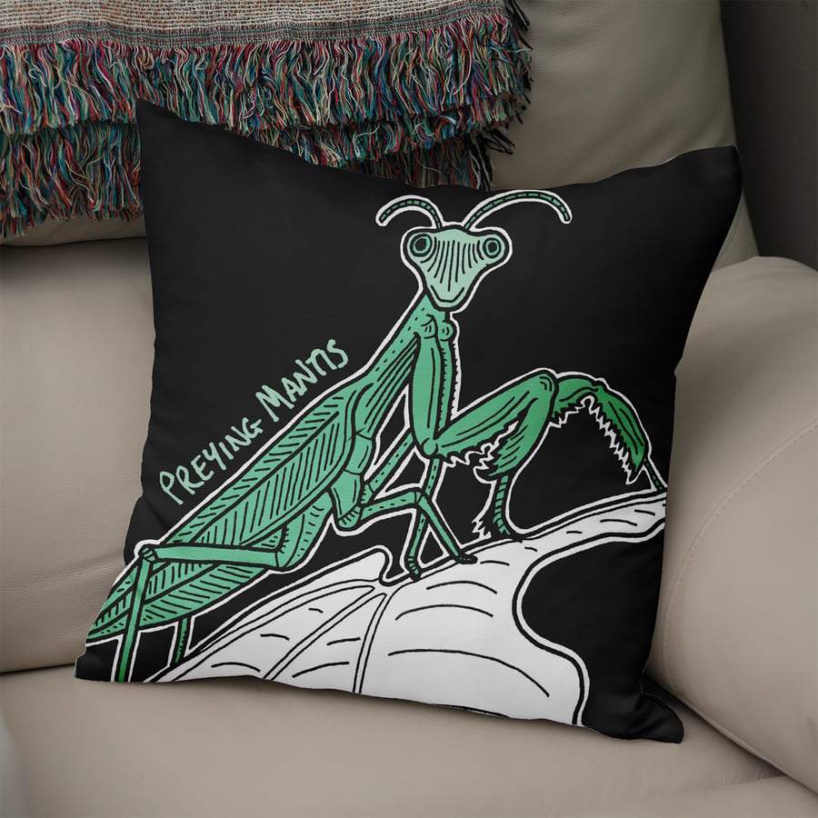 Preying Mantis - Illustrated Insect Cushion