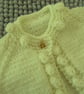 14" Lemon Baby Bobble Edged Cardigan And Hat Set - Image 2