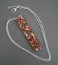 Handmade curly copper flakes and sea glass chips in resin pendant handmade  
