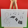 Hand Embroidered. Keyboard Birthday Card