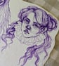 Duo Portrait Original Ink Sketch - Image 2
