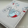 embroidered peace dove sketchbook