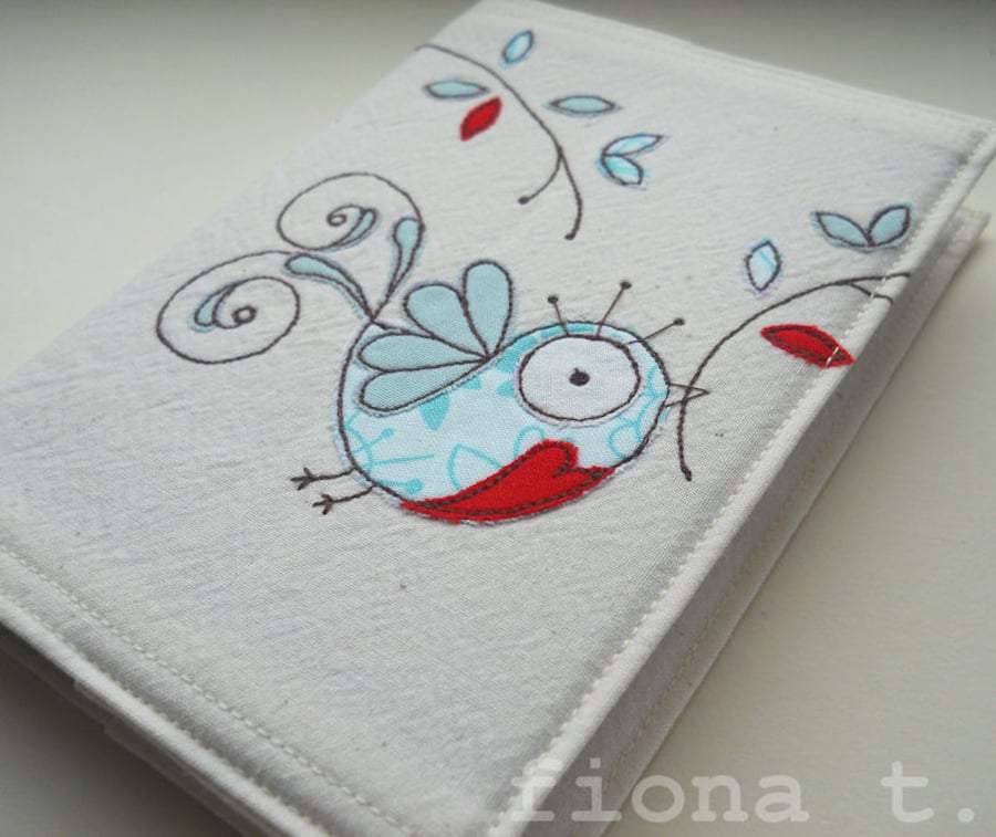embroidered peace dove sketchbook