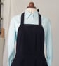 Pleated Pinafore Makers Apron, Concealed Deep Pockets. Navy No14 SAMPLE - Image 3