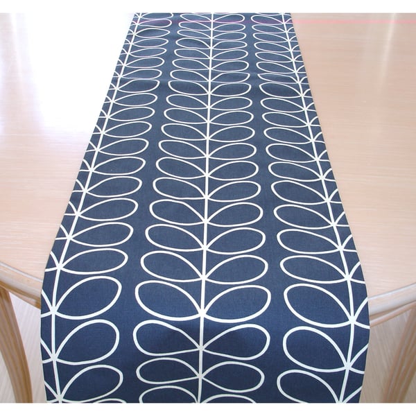 Navy Blue Table Runner 1970s Retro 4ft 48" 120cm