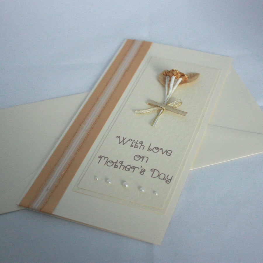Cream and gold floral Mother's Day card