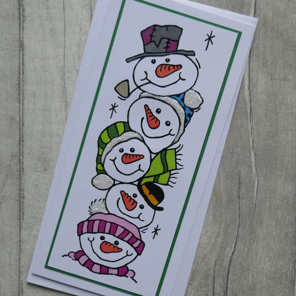 Snowmen Snow Buddies - Christmas Card