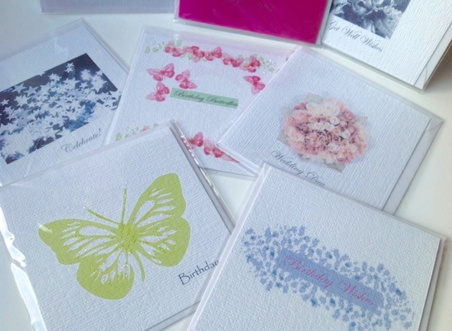 Special Offer! Pk of Ten Mini Cards, Mixed Greeting and Designs,Handmade