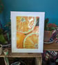 Oranges Fine Art Print, Vibrant Contemporary Fruit Still Life, A4 Mounted Art  - Image 3
