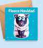 Fleece Navidad Christmas Card - Funny Sheep Xmas Card - Animal Pun Greeting