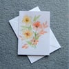 floral greetings card hand painted all occasion ( ref F 49 )