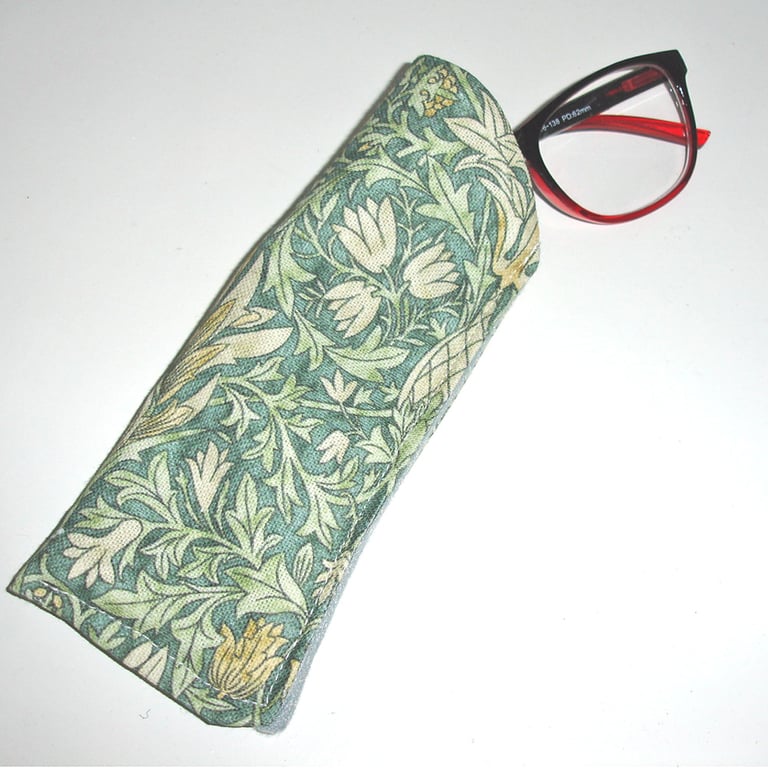Glasses Case Sleeve William Morris Snakeshead Green Yellow