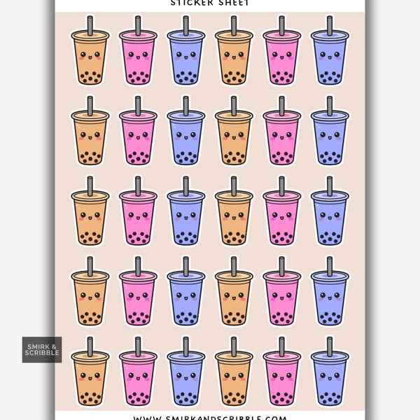 Funny Vinyl Sticker Sheet For Adults - Cute Drink Cup