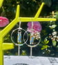 CZECH GLASS HOOPS BOHO creole style silver plate - Image 2