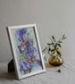 Flag Iris Watercolour Art Print – A4 Botanical Wall Art in Blue & Purple - Image 3