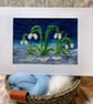 Winter Night Snowdrops Art Card - Image 2