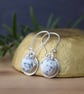 Sterling Silver and White Dendritic Opal Drop Earrings