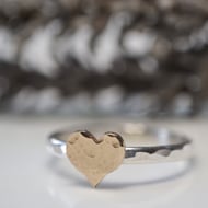 Gold heart ring