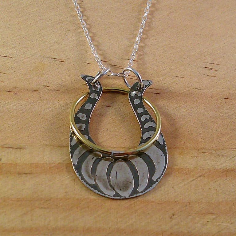 Sterling Silver Etched Ring Minder Necklace (SKU060525)