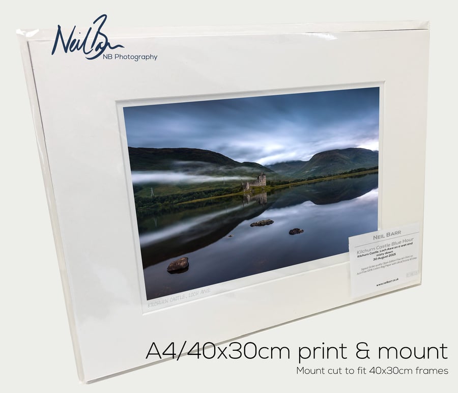 Kilchurn Castle, Loch Awe, Argyll, Scotland - A4 (40x30cm) Unframed Print