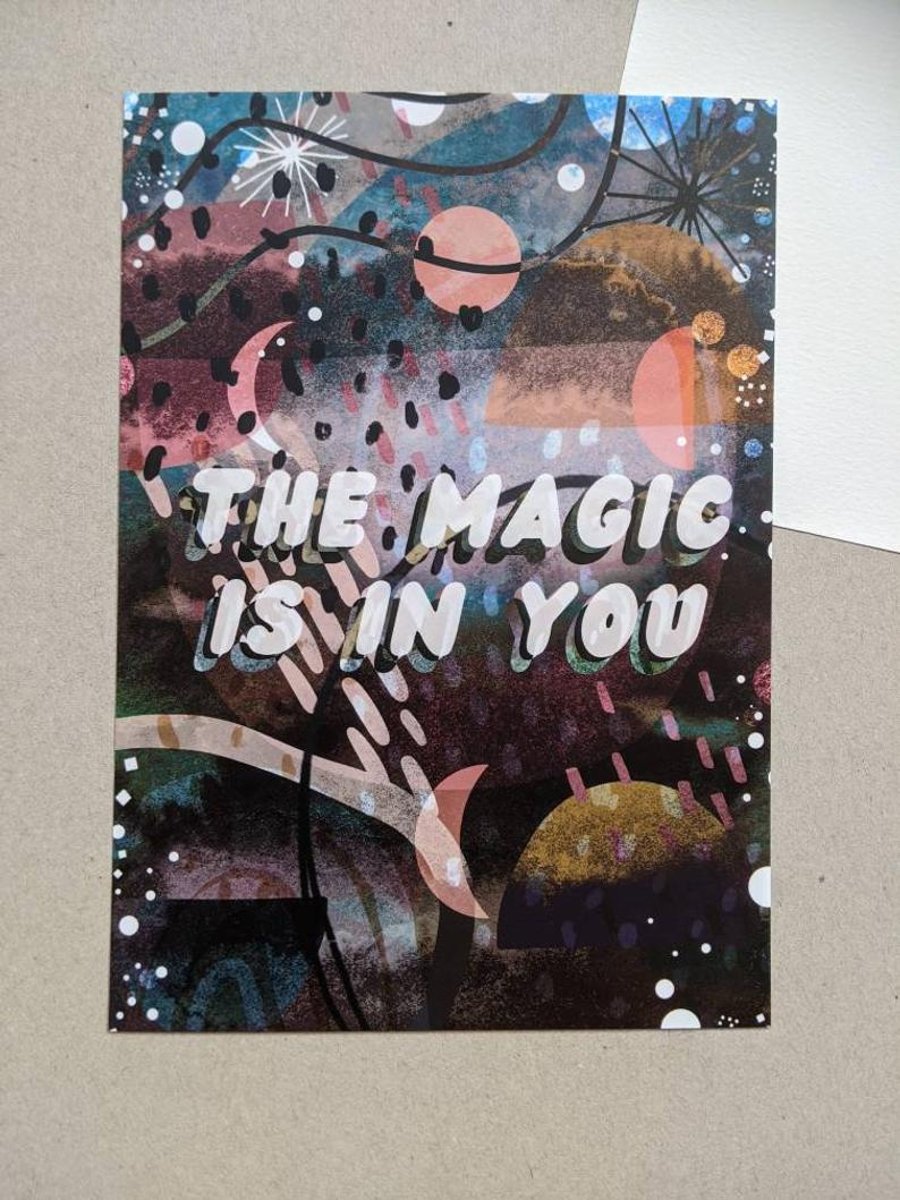 The Magic is in You A5 Illustrated Postcard