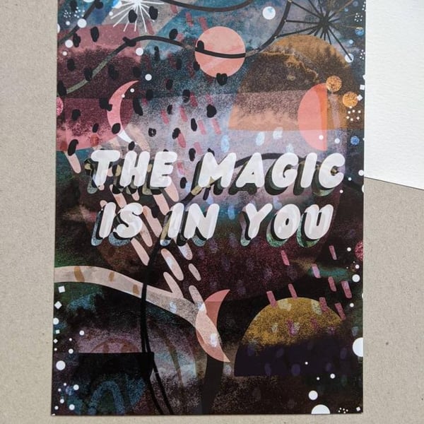 The Magic is in You A5 Illustrated Postcard