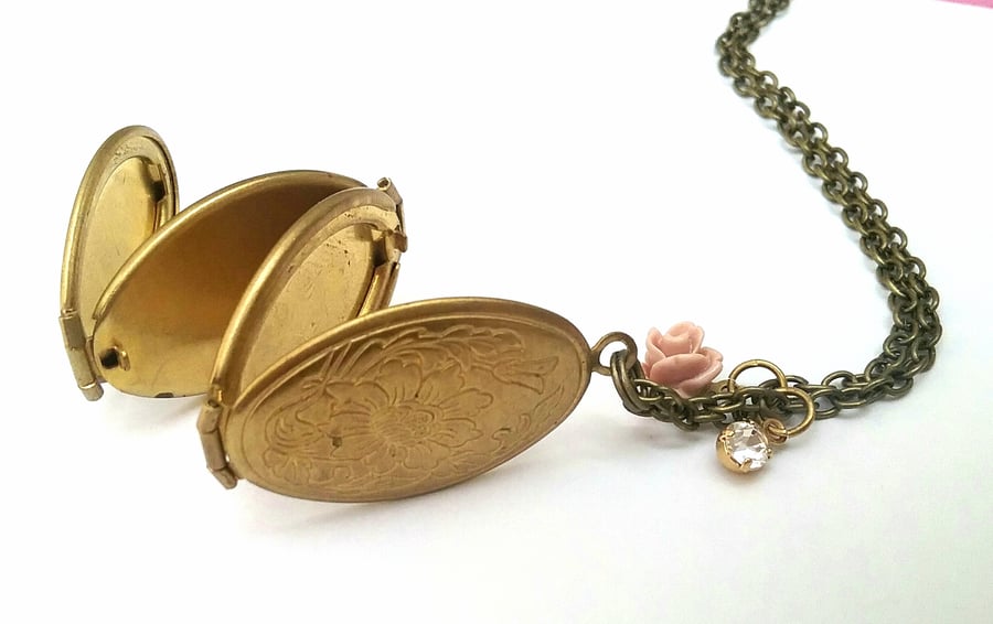 Raw Brass Photo Locket