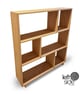 Solid Wood Shelving Unit, Low Bookcase Display Shelves - Staggered Shelves - Image 3