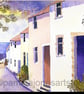 Village Lane, Mumbles, A3, Watercolour Print in 20 x 16 '' Mount
