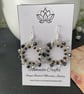 Black and silver wire wrapped hoop earring, boho dangle earrings, teen girl gift - Image 7