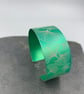Green aluminium ginkgo cuff. - Image 3