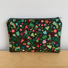 Christmas Print Quilted Fabric Organiser Pouch