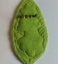 Large felt brooch, flowers on green leaf. - Image 4