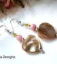Mother of Pearl & Quartzite Earrings Silver Plate - Image 2