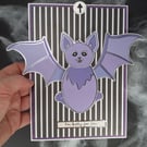 Interactive Halloween Bat Card - Handmade Moving Wings & Legs. I'm Batty for You