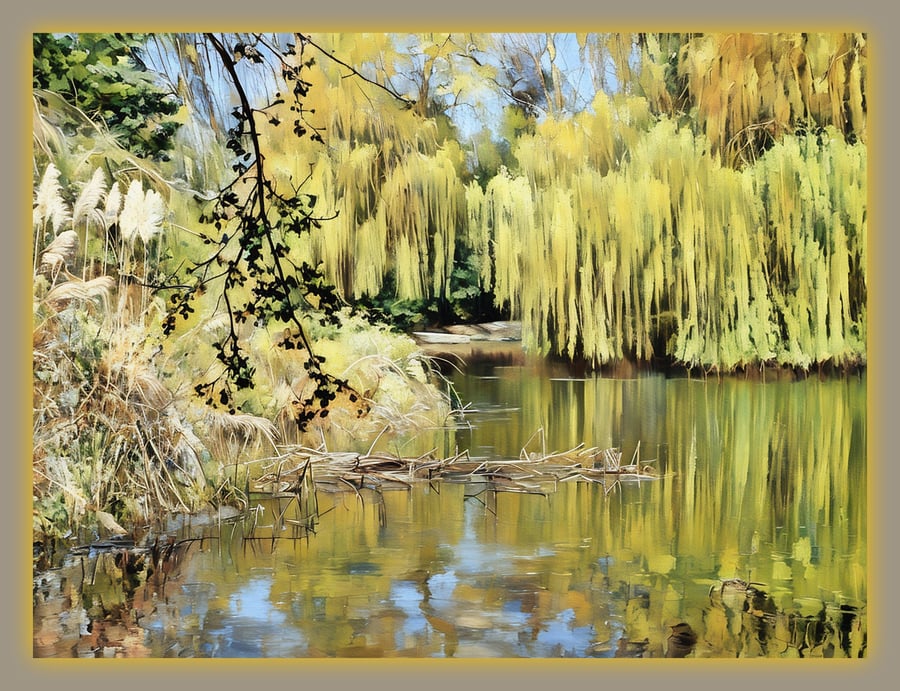 Gooderstone Water Gardens Norfolk Greeting Card A5