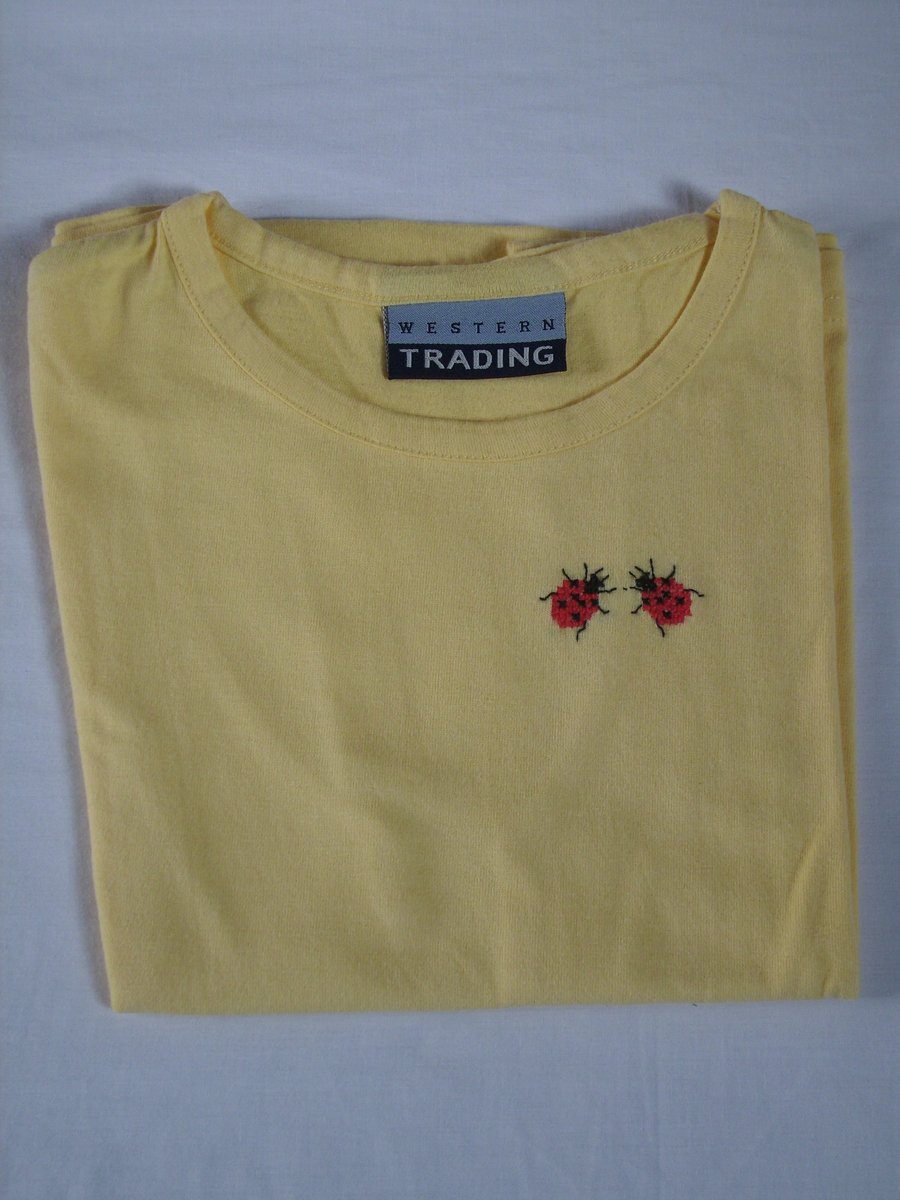 Ladybird, T-shirt, Age 4-5, hand embroidered