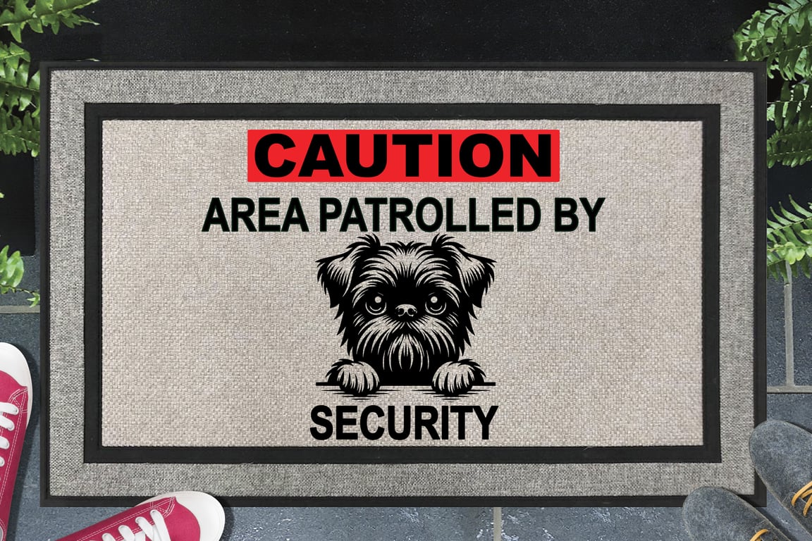 Brussels Griffon Security Door Mat - All Weather Doormat - 45x70cm 