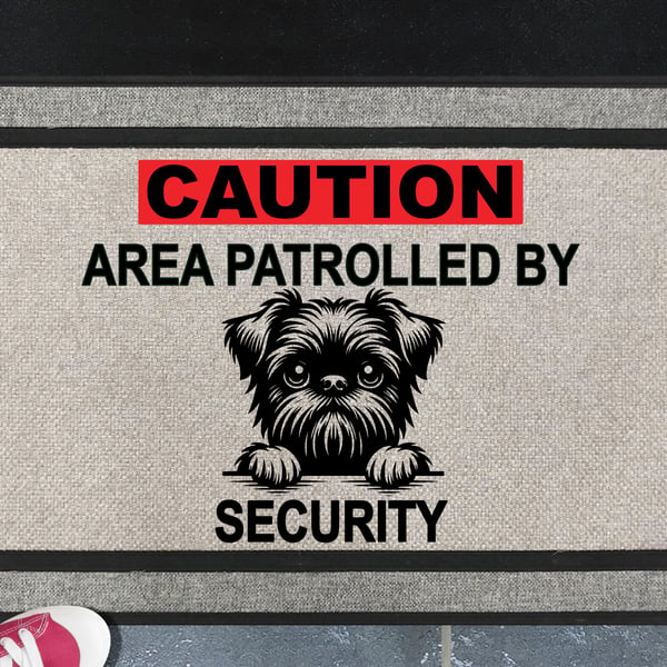 Brussels Griffon Security Door Mat - All Weather Doormat - 45x70cm 