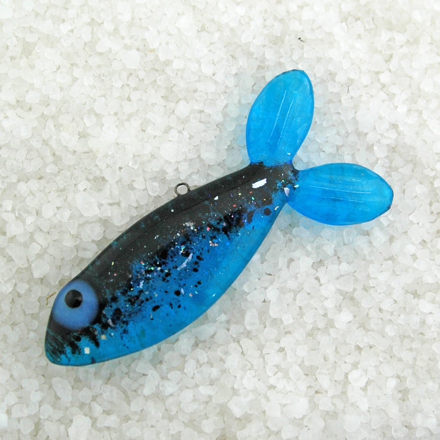 Blue Fused Glass Fish Decoration
