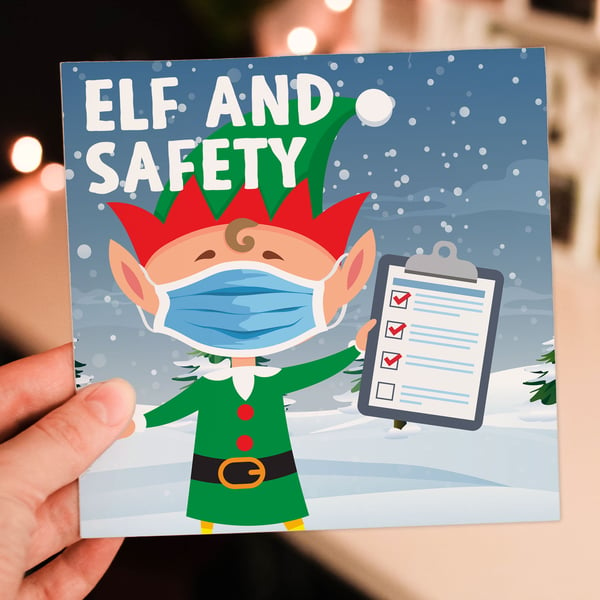 Christmas card: Elf and safety clipboard