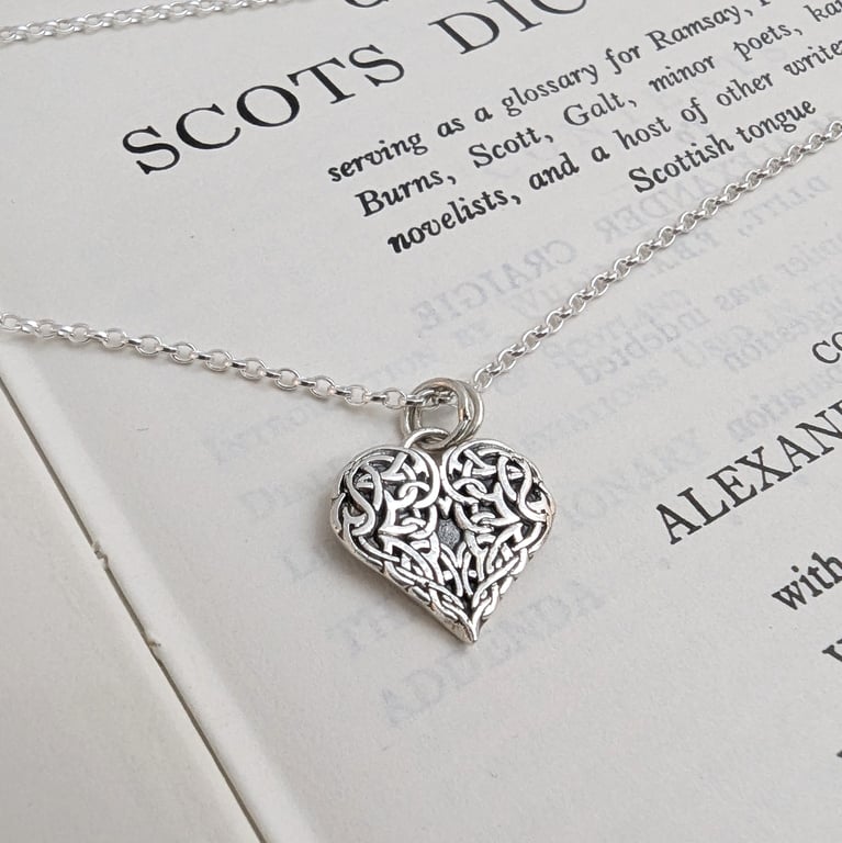 Recycled Sterling Silver Celtic Heart Pendant